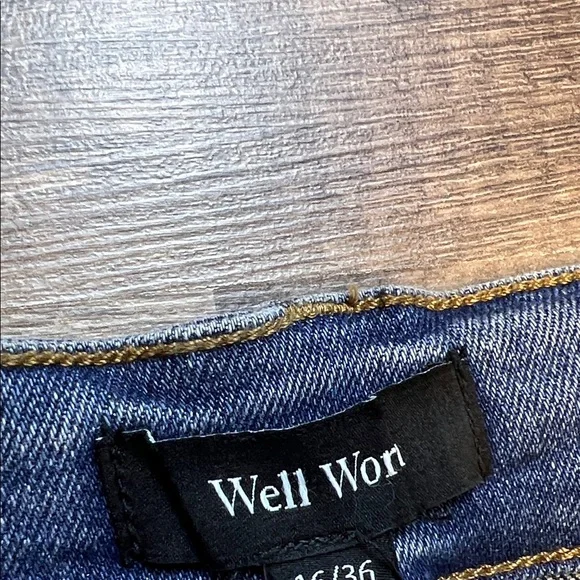 Well Worn Wide-Leg High-Rise Jeans in Medium Blue - Picture 8 of 8